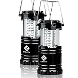 Etekcity 2 Pack Portable Outdoor LED Camping Lantern with 6 AA Batteries, Collapsible(Certified Refurbished)