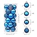 Sea Team 30ct Christmas Ball Ornaments Shatterproof Christmas Tree Baubles Decorations with Tied Strings for Holiday Wedding Party Decor, Glitters-free Easy to Clean, 1.97
