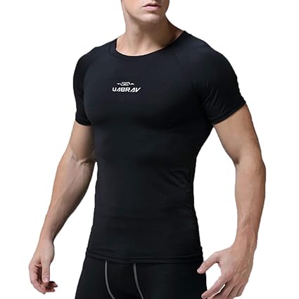 Herren T-Shirt Fitness Ausbildung Kleider Kurze Ärmel Bluse Draussen Sport Bluse oben Natural Athlet T-Shirt Herren Männer Ku