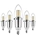Bogao (5 Pack) LED Candelabra Bulb, 12W LED Candle Bulbs, 85-100 Watt Light Bulbs Equivalent, E12 Candelabra Base,1200 Lumens LED Lights,Torpedo Shape Warm White 3000K