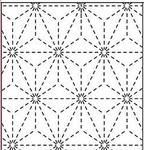 Sashiko Fabric - Pre-printed Sashiko Sampler - Asanoha (Hemp Leaf) # 06 WHITE