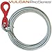 VULCAN Winch Cable - Self-Locking Swivel Hook - Galvanized Steel Core - 3/8 Inch x 75 Foot - 14,000 Lbs. Minimum Breaking Strength