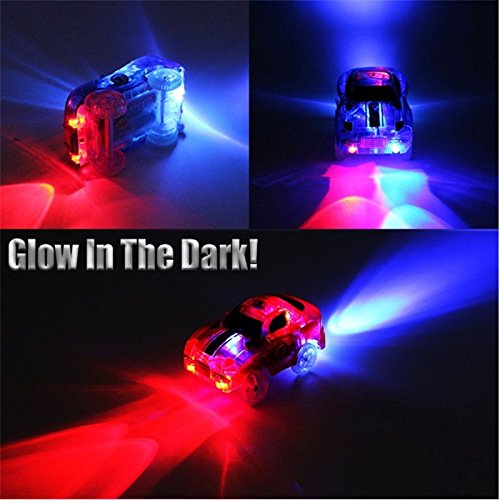 4 Packs Toy Train Cars Light-Up Fast Speed Magic Fast Tracks Cars Replacement Track Race Car Toy 5 LED Lights Racing Cars Track Accessories Compatible with Most Tracks Endless Fun for Boys & Girls - Thumbnail 7