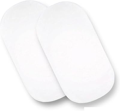 Sasma Home 100% Cotton Moses Basket Fitted Sheets 35x75 White