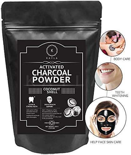 Activated Charcoal Powder - Raw Organic Coconut Shell - Amazing Teeth Whitener, Healing Skin and Face Mask (200 g)