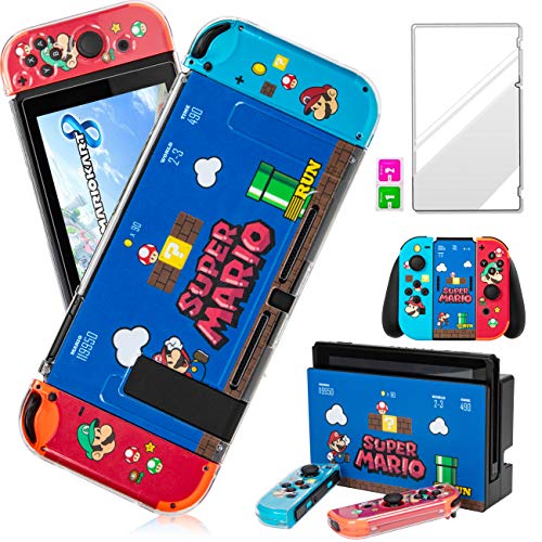 Oqpa For Nintendo Switch Skin Cute Kawaii Cartoon Character Design Sticker Fun Funny Fashion Cool Unique Switch Game Skins For Girls Boys Kids Stickers Tempered Glass Film For Nintendo Switch Mario Pricepulse