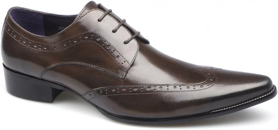 Gucinari AREZZO II Mens Leather Lace Up Cuban Heel Shoes Tan