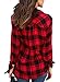 Astylish Women Casual Plaid V Neck 3 4 Long Sleeve Blouses and Tops Shirts Red XX-Large