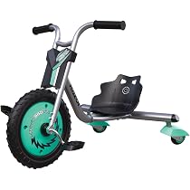Razor RipRider 360 Lightshow - Trike avec roulettes arrière et lumières Multicolores activées par Le Mouvement, manège à 3 Roues pour Enfants de 5 Ans et Plus, Noir