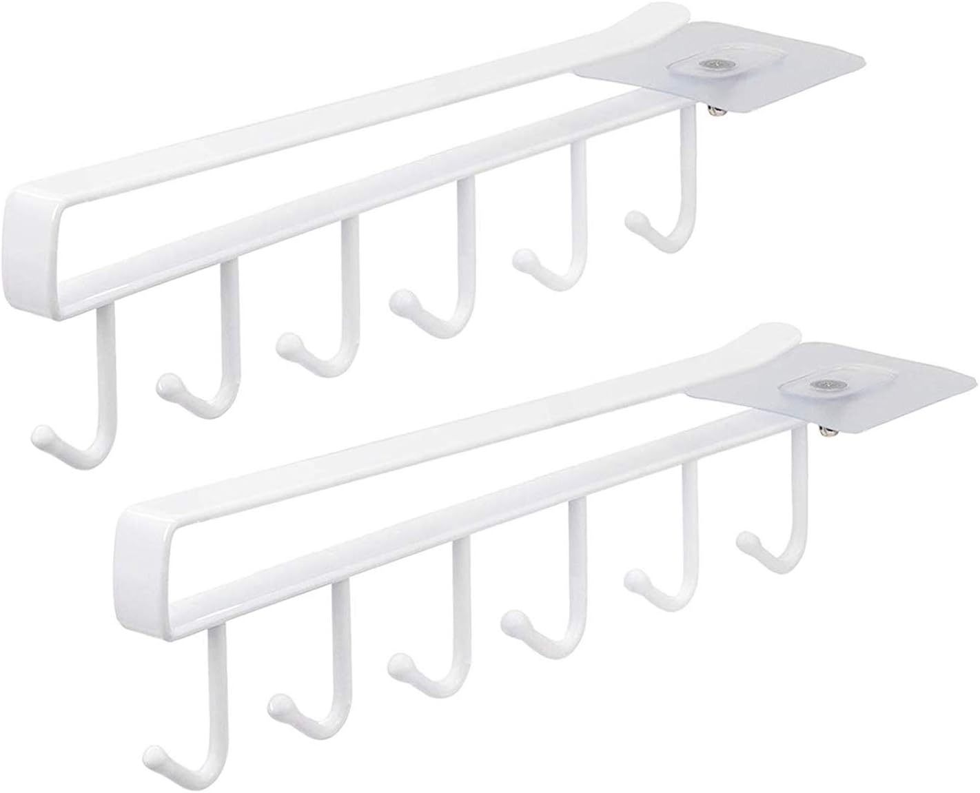 Cymax Soporte Adhesivo para Tazas Debajo del gabinete – 2 Ganchos para