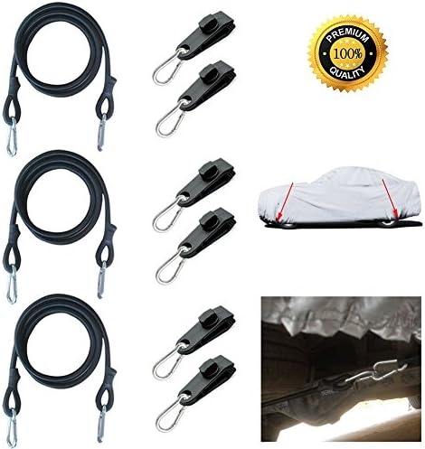 Car Cover Gust Strap Wind Protector Bungee Cord with Carabiner Hook and Clips
