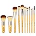 Party Queen Bamboo Makeup Brushes Set 11 Pieces Professional Kabuki Foundation Blending Blush Concealer Eye Face Powder Cosmetics Brush Kit With Box