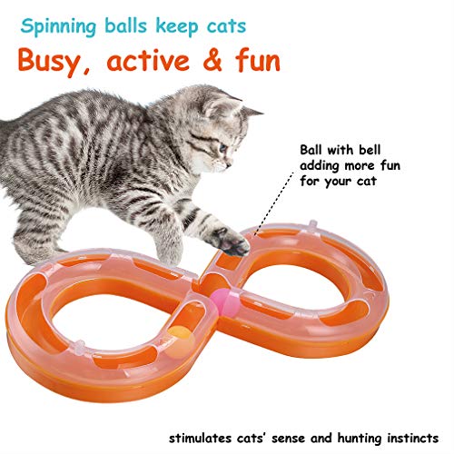 HEAPETBON Cat Track Toys Racing Track Style with Tow Balls in Tracks