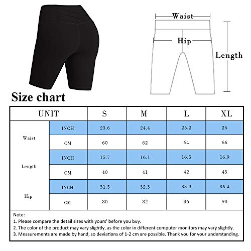 YASEN 3 Pack Womens Yoga Shorts High Waisted Tummy Control Workout Shorts for Women Black