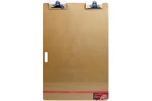 Art Advantage Artist Sketch Tote Board 26" x 38" with Handle, Clips and Elastic Band. Portable, Lightweight, Masonite Drawing Board for Class or Studio. Fits in Artists Tote