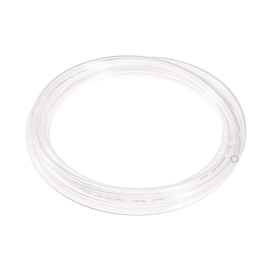 sourcing map Pneumatic Air Tubing, 8mm OD x 5mm ID 3 Meter (118 Inch) PU Polyurethane Air Compressor Clear Tubing Hose Pipe