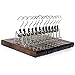 Clutter Mate - Set of 12 - Wood Pant Hangers with Locking Bar, Premium Light Walnut Finish for Pants and Slacks