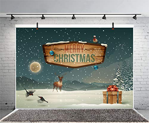 Leyiyi 10x8ft Merry Christmas Photography Backdrop Cartoon Xmas