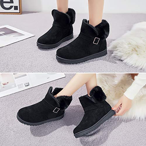 AOMAIS-Womens-Winter-Snow-Boots-Warm-Ankle-Booties-Short-Boots-with-Buckle-Brown-Black