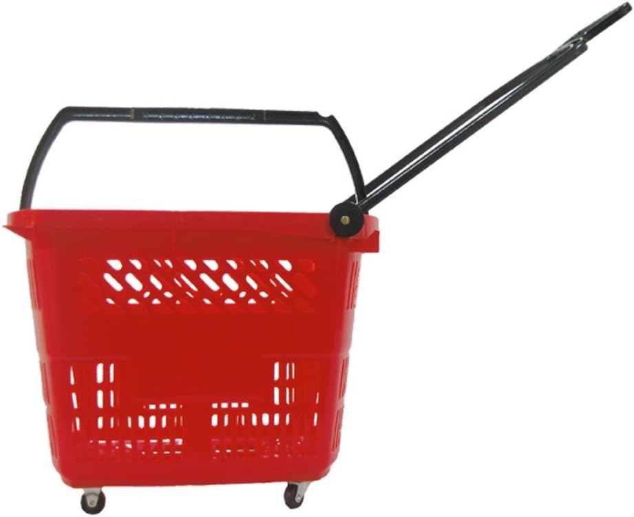 Glopack RB42RED 42 11-Gallon Roller Basket, 21.25" Length X 15" Width x 16.5" Height, Red (Case of 10)