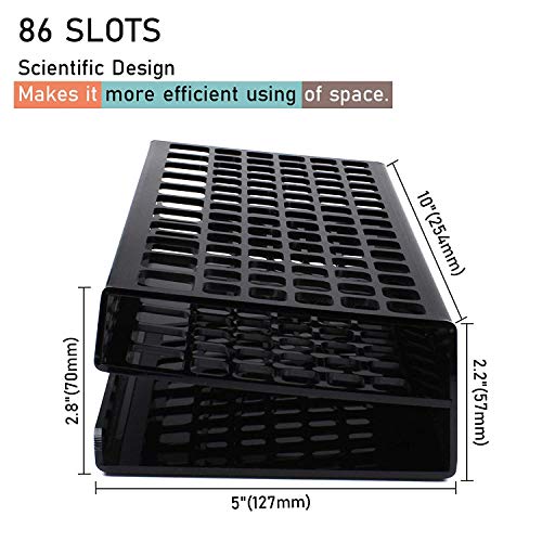 L\'ÉMOUCHET 86 Hole Acrylic Pencil and Brush Pen Holder - Desk Stand Organizer Holder for Pens, Paint Brushes, Crayons Colored Pencils, Sketch Pencils, Tombow Watercolor Brush Pens