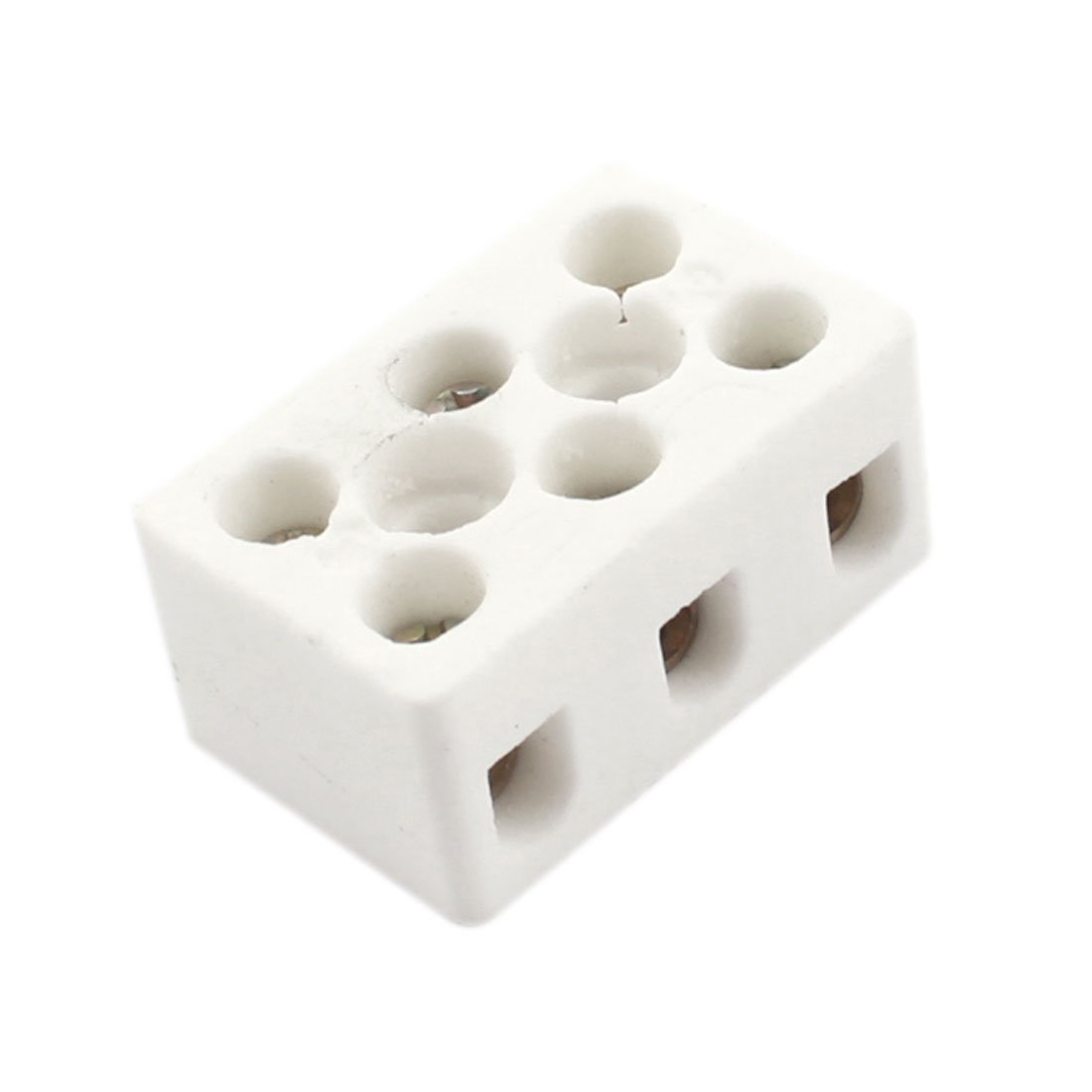 sourcing map 3 Way Ceramics Terminal Blocks High Temp Ceramic Connectors for Electric Wire Cable