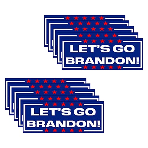 10 Pcs Let\'s Go Brandon Bumper Sticker, Funny Car Sticker for Car Motorcycle Helmet Laptop Window Fridge Waterproof Window Decoration for Bumper Trucks