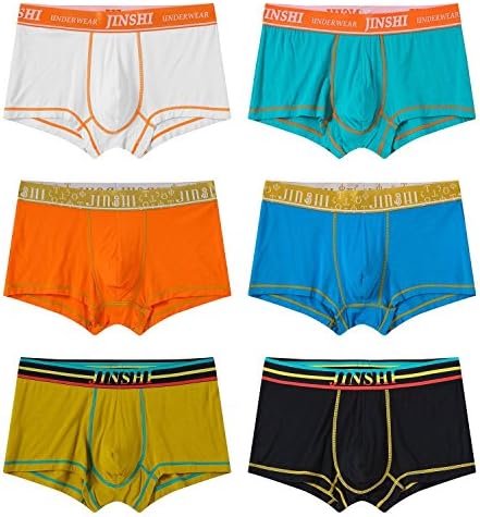 Jinshi Men's Boxer Briefs Low Rise Bamboo Underwear Tagless
