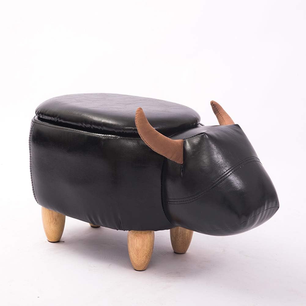 Liapianyun Soft PU Leather Footstool Cute Animal Foot Stool, Ottoman
