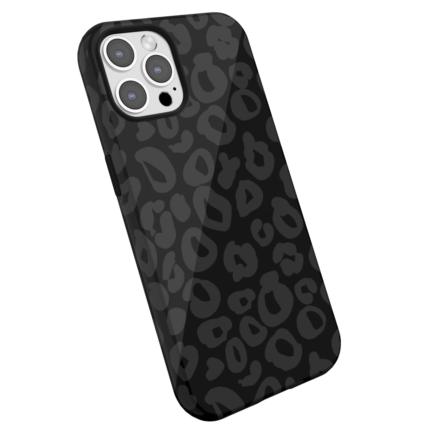 Photo 1 of LoeoeL for iPhone 13 Pro Max Case Cheetah Print, Leopard Pattern Phone Case for Women Girls, Girly Cute Thin Slim Hard Shell Plastic Phone Cover, Luxury Aesthetic Trendy Retro Animal Design, Black