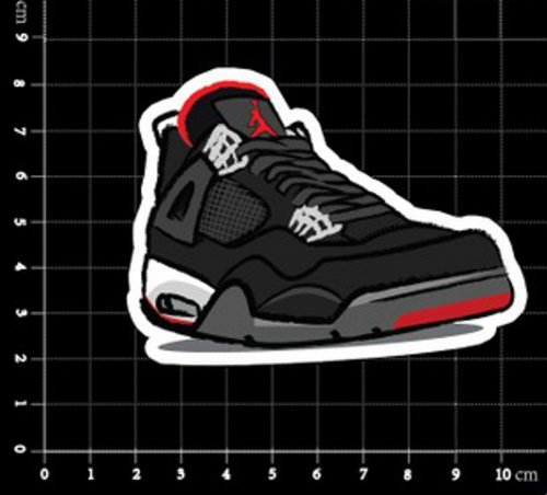 Air Jordan IV/4 Bred Red/Black Stickers Chicago Bulls Sneakers Shoes AJ 23 Retro- Buy Online in 