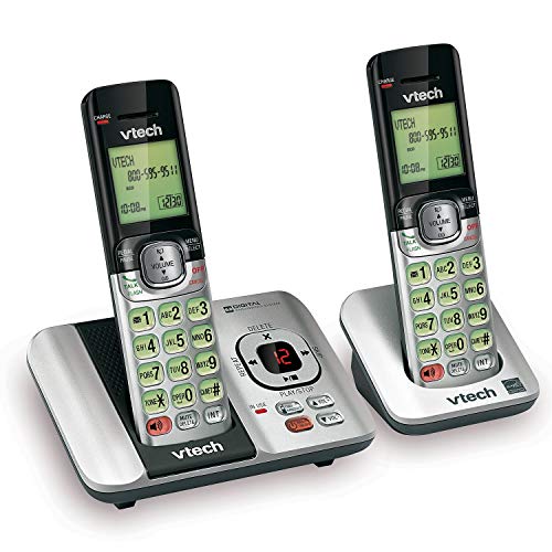VTech CS6529-2 DECT 6.0 Phone Answering System with Caller ID/Call Waiting, 2 Cordless Handsets, Silver/Black (Certified Refurbished)