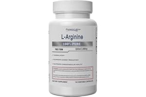 Superior Labs – Pure L-Arginine – Free Form – Optimal 3,000mg Dosage – 150 Vegetable Capsules – Supports Vasodilation, Energy Production and Cardiovascular Health