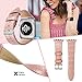 top4cus Genuine Leather iwatch Strap Replacement Band Stainless Metal Clasp, Compatible with 38mm 40mm 41mm Apple Watch Series7/SE/6/5/4 S3/2/1 and Other Edition (38mm/40mm/41mm, Sporty Pink)