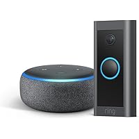 Ring Video Doorbell Wired bundle with Echo Dot (Gen 3) - Charcoal