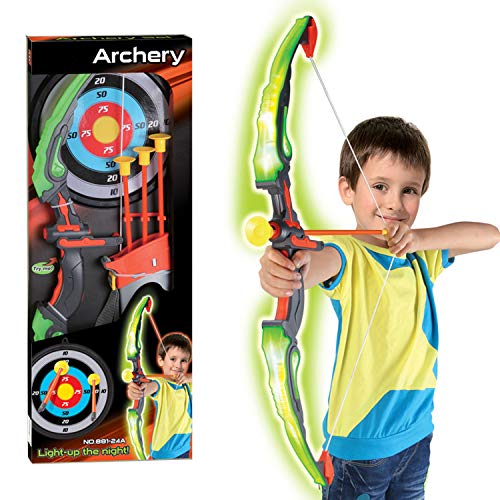 image for Fstop Labs 2 Pack Set Kids Archery Bow Arrow Toy Set with Targets, Suc