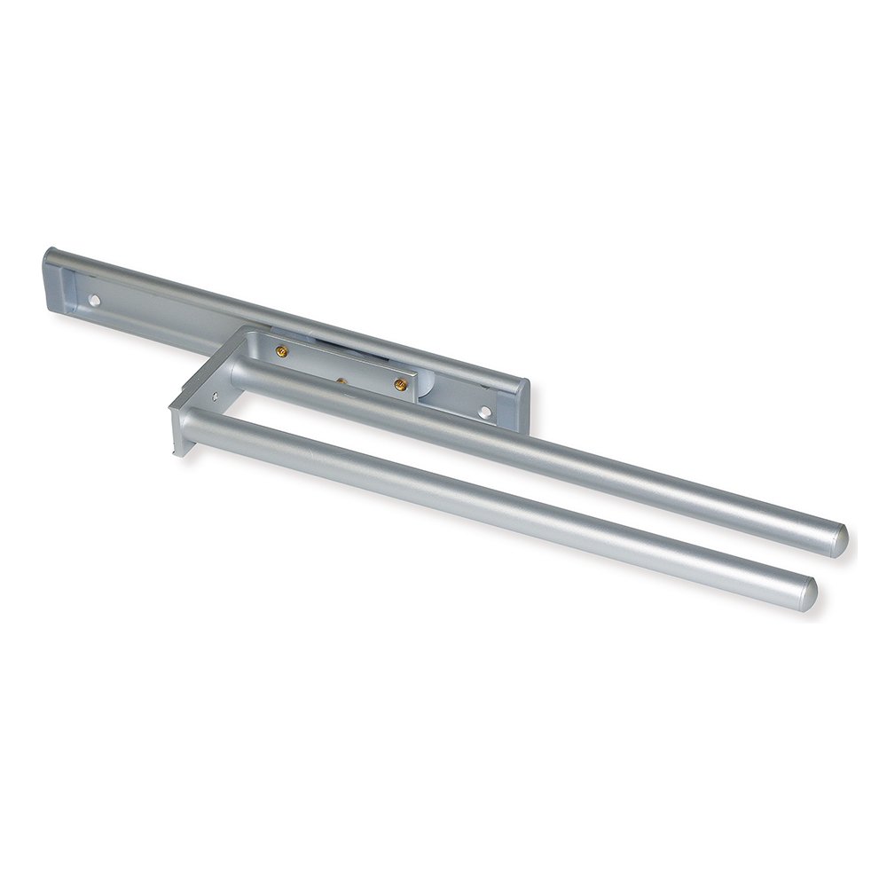 Emuca - Pull-out towel rail with 2 arms, kitchen or bathroom towel rack from matt anodised aluminium, 310mm (12,2 inch) long โ image 1