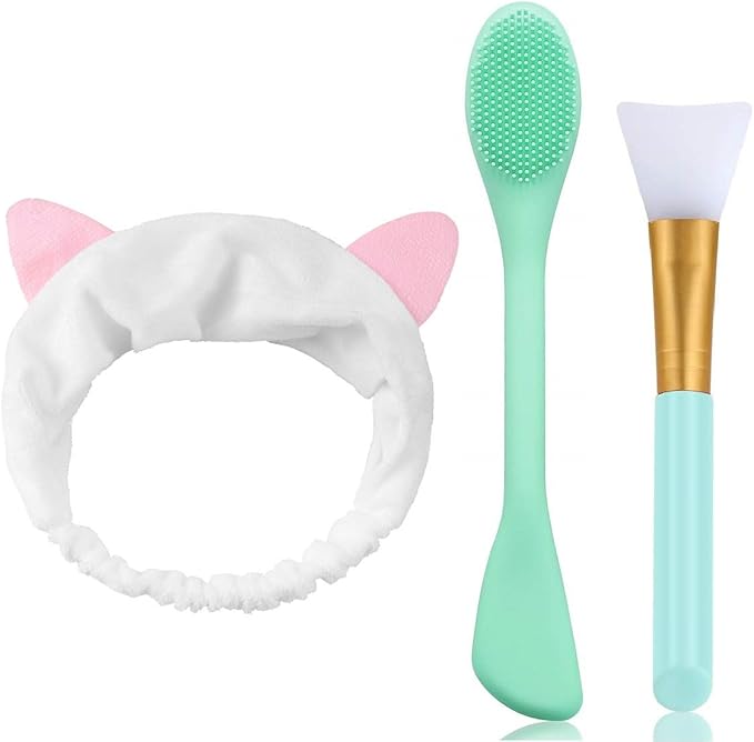 Face Mask Brush, JT JUSTIME 2 pcs Silicone Facial Mask Brush Applicator