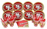 NFL San Francisco 49ers Plate, Napkin, Cup, Fork, Spoon, Knife Party Set for 8
