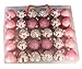 24pcs Shiny Christmas Balls Ornaments Sets Christmas Decor Ornaments Christmas Hanging Christmas Balls (Pink)