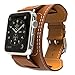 MoKo Compatible Band Replacement for Apple Watch 38mm 40mm Series 4/3/2/1, Genuine Leather Smart Watch Band Cuff Strap - Brown (Not Fit 42mm 44mm Versions)