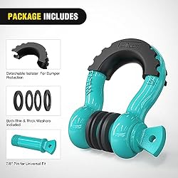 Nilight 2 Pack 3/4" D-Ring Shackle with 7/8" Screw