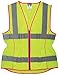 MCR Safety LVCL2MLS Ladies Sized Class 2 Lightweight Safety Vest, Silver Reflective Stripe, Zipper Front, Lime, Small