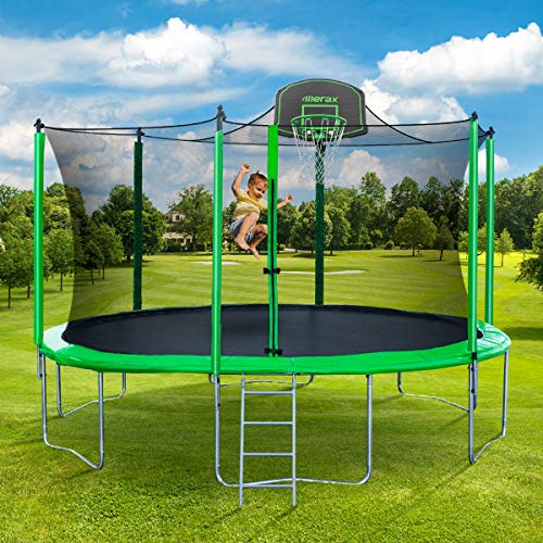 1 Merax+Trampoline+Enclosure+Basketball+Certificated