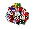 Discount Learning Supplies 100-Piece 16 mm Assorted Colored Dice with Storage Bag