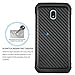 TJS Phone Case Compatible with Samsung Galaxy J7 2018/J7 Refine/J7 Star/J7 Eon/J7 TOP/J7 Aero/J7 Crown/J7 Aura,[Full Coverage Tempered Glass Screen Protector] Carbon Fiber TPU Inner Layer (Black)