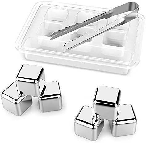 Live Direct Stainless Steel Chilling Reusable Ice Cubes for Whiskey Wine, Pack of 6