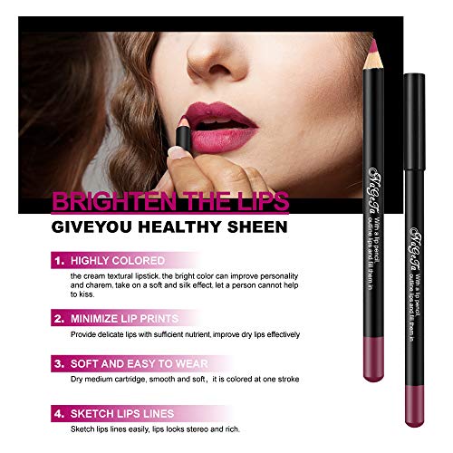 12 Colors Lip Liner Pencil Set, COOSA Long Lasting Matte Lipstick Pen Waterproof Waterproof Non-marking Sweat-Proof Matt Velvet Pencils Lipstick Pen