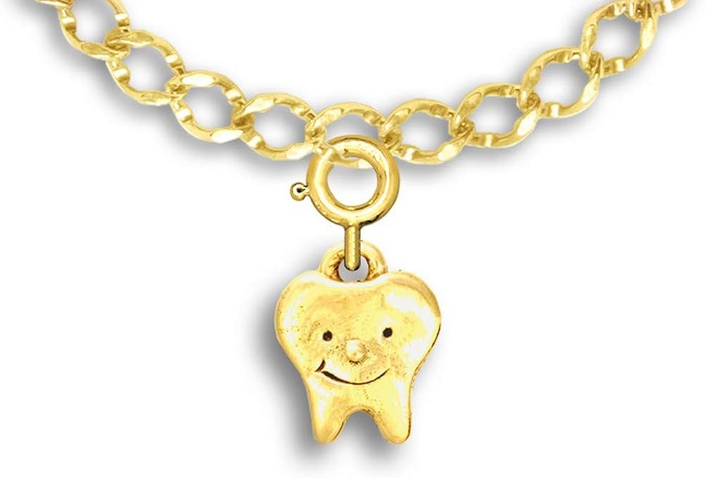 14k Gold Smiling Tooth Charm for Charm Bracelet by The