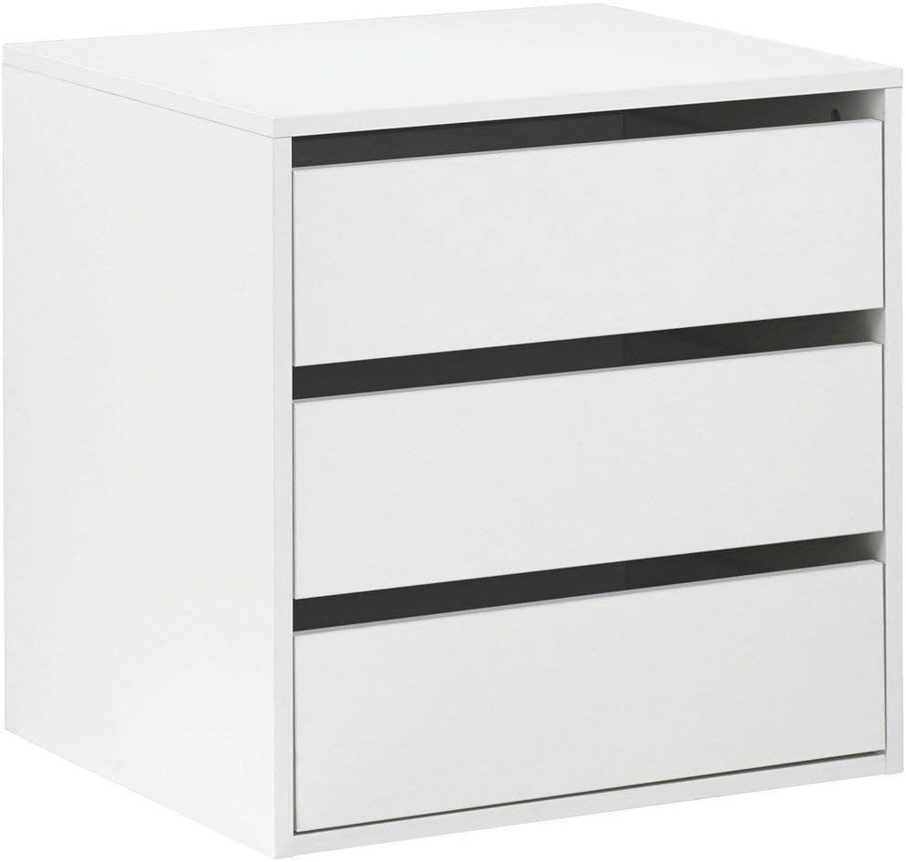 Free Standing 3 Drawer Chest for Wardrobe Interior 58 cm L White